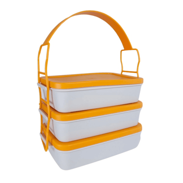 Urban Kitchen 3 Piece PP Stackable Food Container Set Neon Carrot