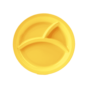 Plain Yellow 10" Round Divided Plate