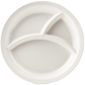Plain Ivory 10" Round Divided Plate