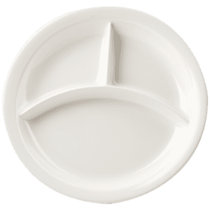 Plain Ivory 10" Round Divided Plate