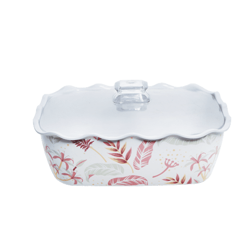 Amber Rectangular Casserole with Clear Cover