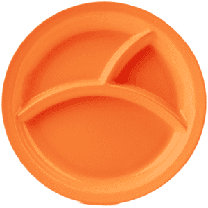 Plain Orange 10" Round Divided Plate