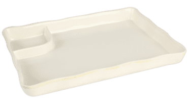 Plain Ivory Divided Plate