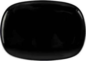 Plain Black 12" Rectangular Deep Plate