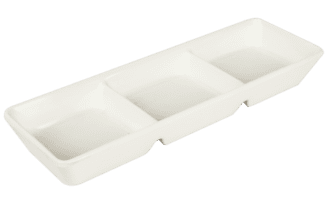 Plain Ivory 7" Sauce Dish with 3-Compartment