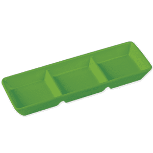 Plain Lime Green 7" Sauce Dish with 3-Compartment