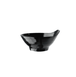 Plain Black 4" Soup Bowl with Handle