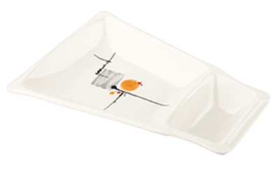 Morning Sun 9" Rectangular-Shaped Plate with 2-compt.