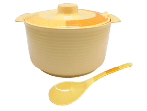 Orange PD 8" Round Rice Bowl with Cover and Spoon