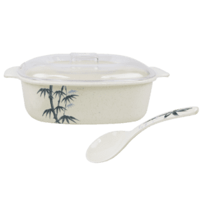 Bamboo 9" x 3" Square Casserole with PC Cover and Spoon