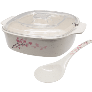 Cherry Blossom 9" x 3" Square Casserole with PC Cover and Spoon