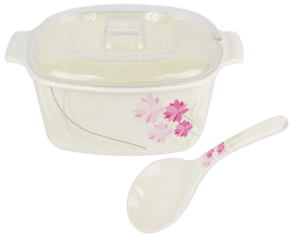 Pink Flora 10" Square Casserole with PC Cover and Spoon