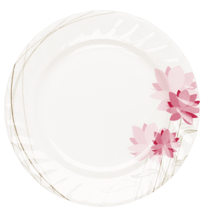Pink Flora 10" Dinner Plate with Groove
