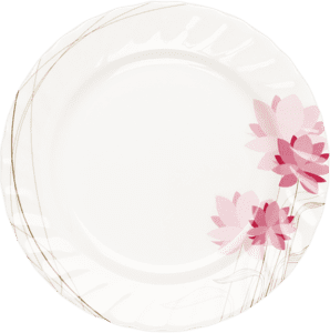 Pink Flora 11" Dinner Plate with Groove