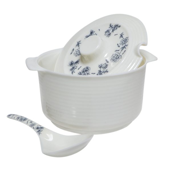 Allison 8" Round Rice Bowl with Cover and Spoon
