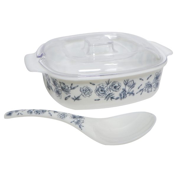 Allison 9" x 3" Square Casserole with PC Cover and Spoon