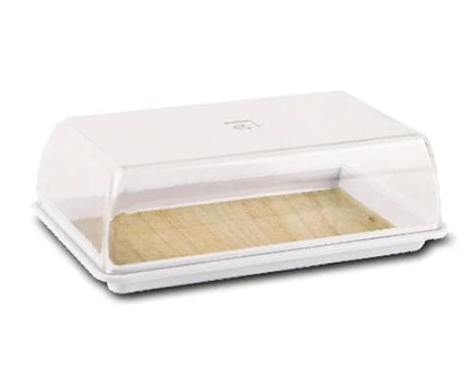 Wooden Bread Tray with Clear Cover