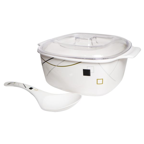 Deco 9" x 4" Square Casserole with PC Cover and Spoon