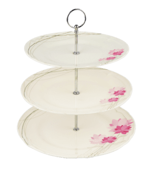 Pink Flora 3- Tier Dessert Stand