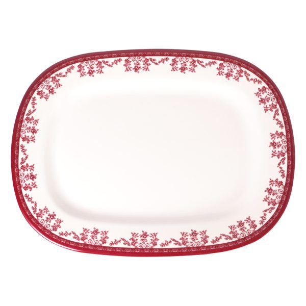 14" RECTANGULAR PLATE--SCARLET